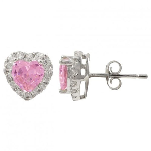 DLF Sterling Silver Heart Post Earrings