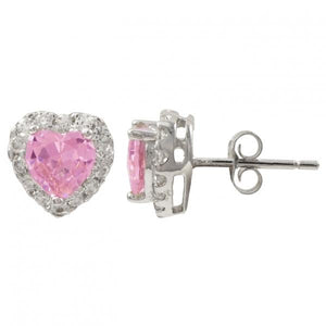 DLF Sterling Silver Heart Post Earrings