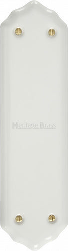 Shaped Fingerplate Plain White