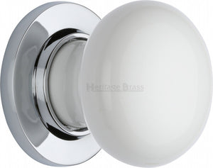 White Knob with Polished Chrome base
