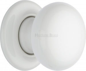 White Knob with Porcelain base