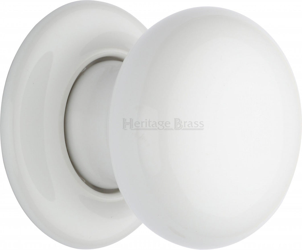 White Knob with Porcelain base