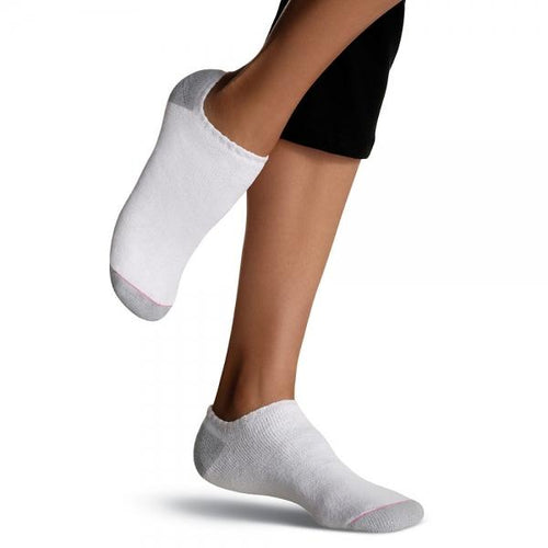 Hanes Women's Athletic No-Show Socks Shoe Extended Sizes 6-Pack