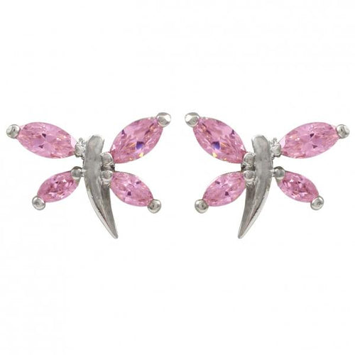 DLF Dragonfly Pink/Silver Earrings