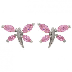 DLF Dragonfly Pink/Silver Earrings
