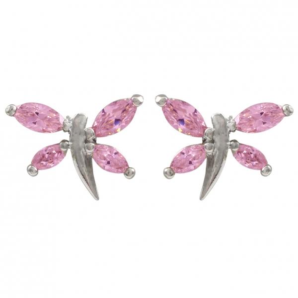 DLF Dragonfly Pink/Silver Earrings