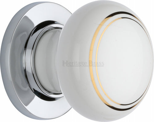 Gold Line Knob with Polished Chrome base