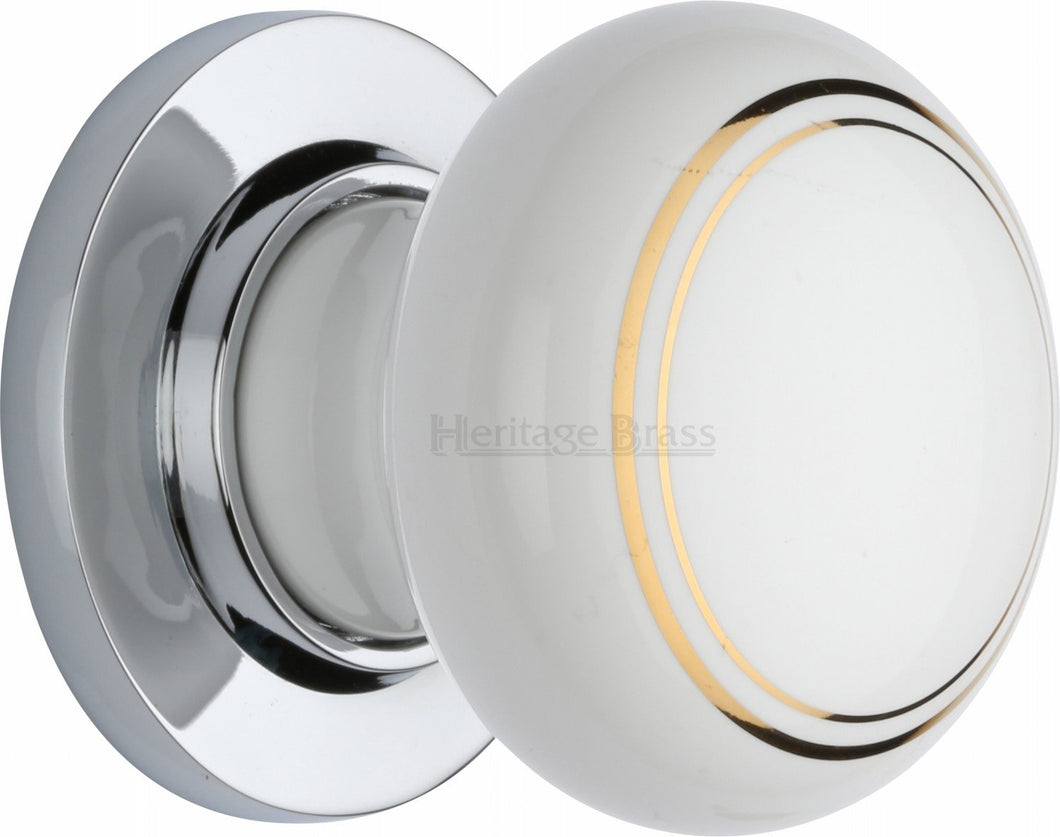 Gold Line Knob with Polished Chrome base