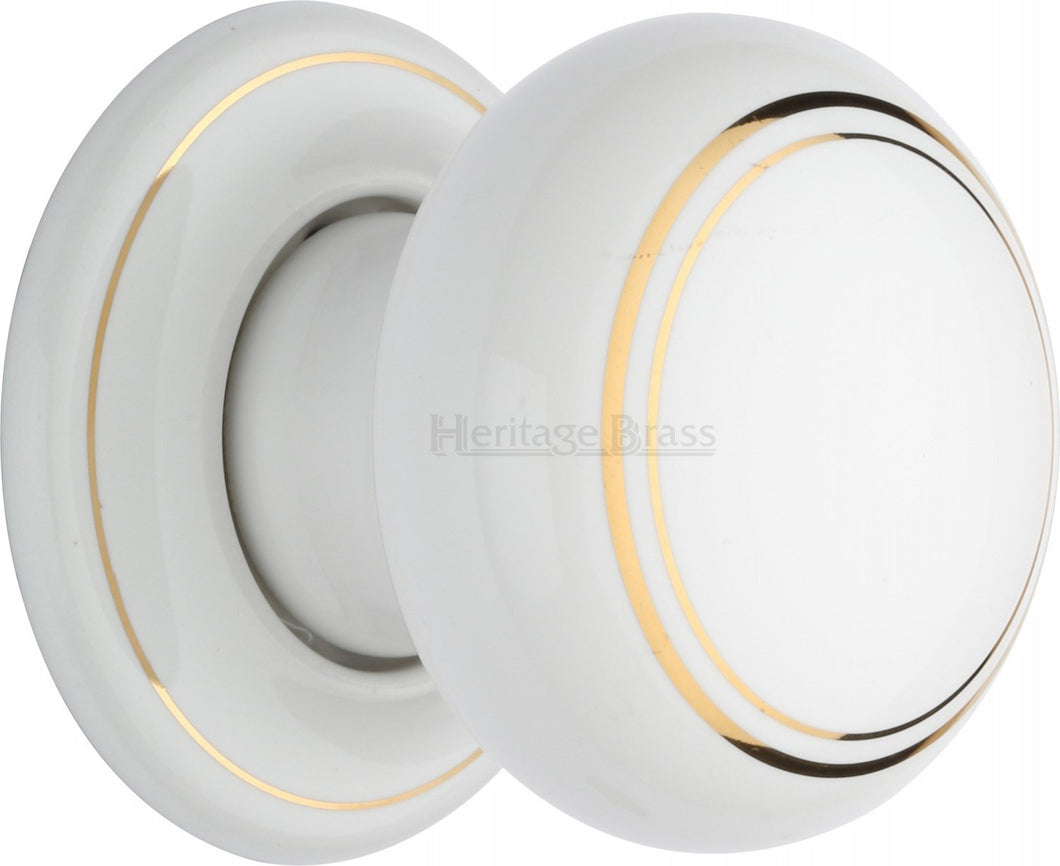 Gold Line Knob with Porcelain base