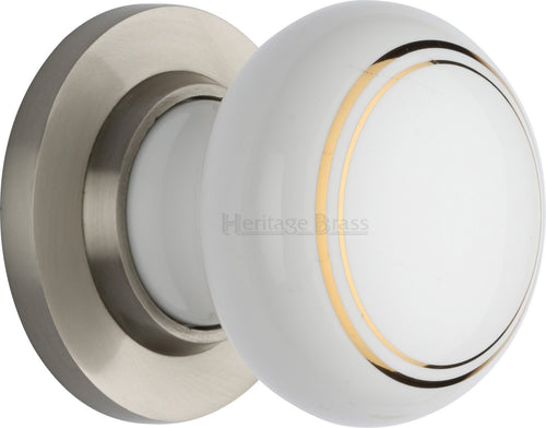 Gold Line Knob with Satin Nickel base