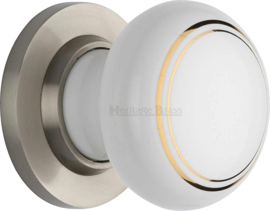 Gold Line Knob with Satin Nickel base