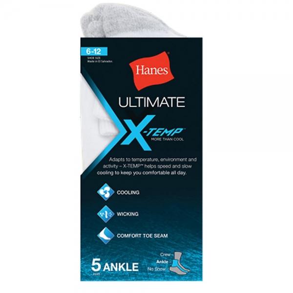 Hanes Men's Ultimate X-Temp™ Ankle Socks - White