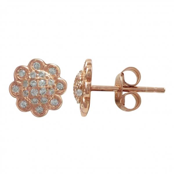 DLF Rose Gold Plated Sterling Silver Post Earrings W17