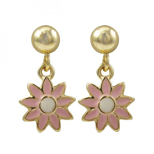 DLF Pink Gold Flower Post Earrings W17