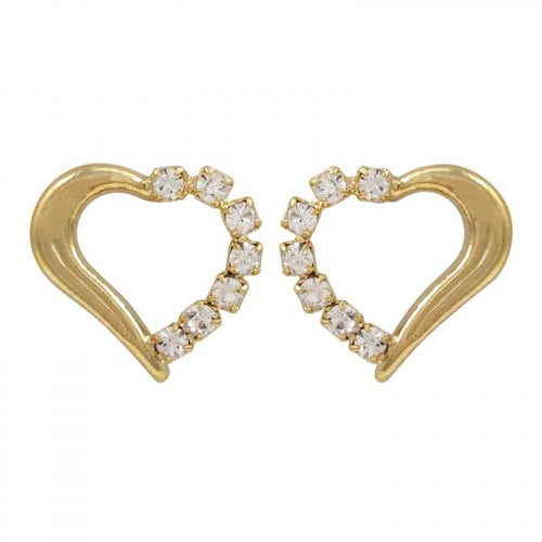 DLF Gold Filled Heart Gold/White Earrings