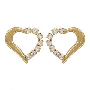 DLF Gold Filled Heart Gold/White Earrings