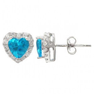 DLF Sterling Silver Heart Post Earrings
