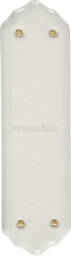 Shaped Fingerplate White Crackle