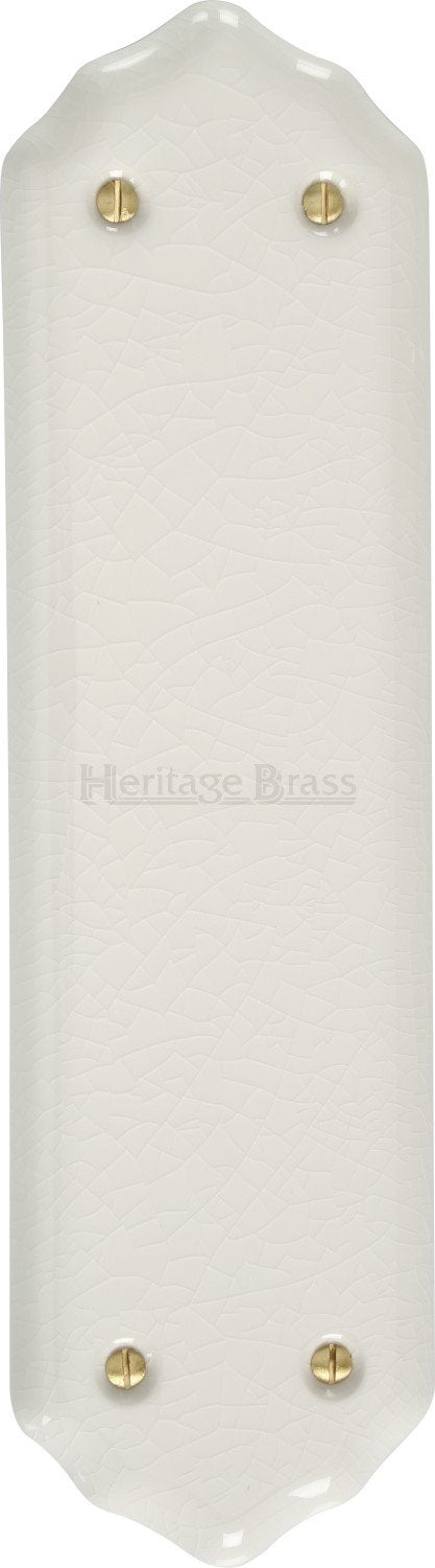 Shaped Fingerplate White Crackle