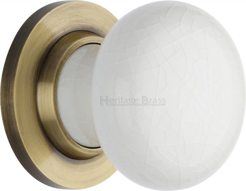 White Crackle Knob