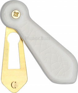 Covered Escutcheon White Crackle