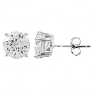 DLF White Rhodium Plated Sterling Silver Post Stud Earrings W18
