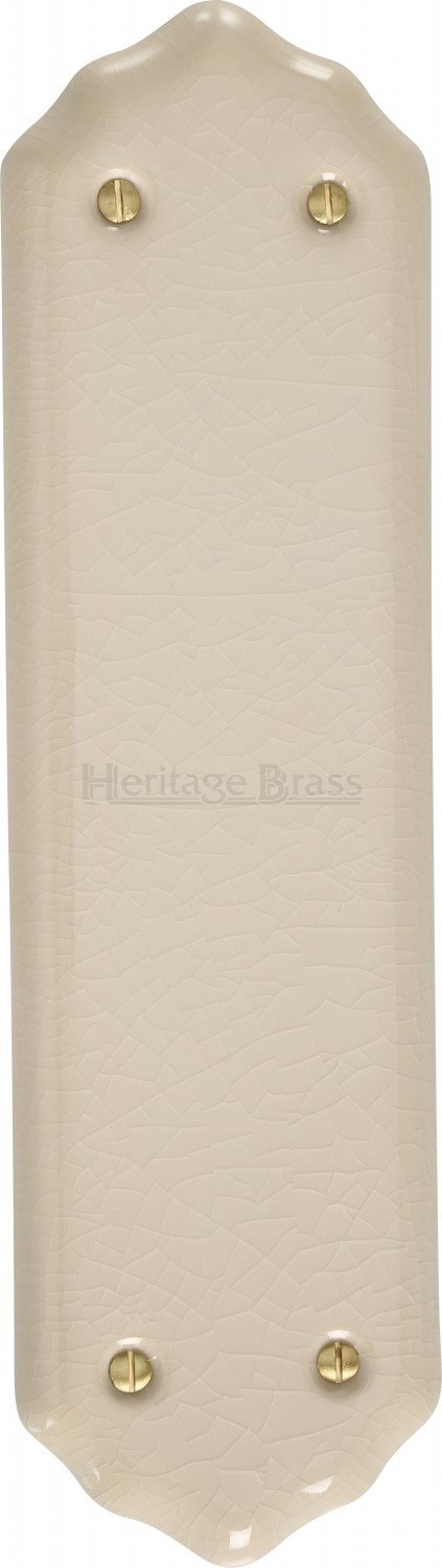 Shaped Fingerplate Cream Crackle
