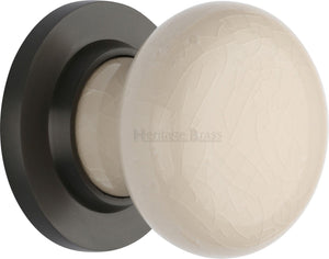 Cream Crackle Knob with Matt Bronze base