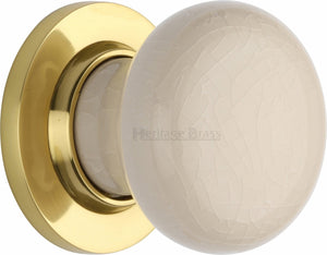 Cream Crackle Knob
