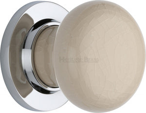 Cream Crackle Knob
