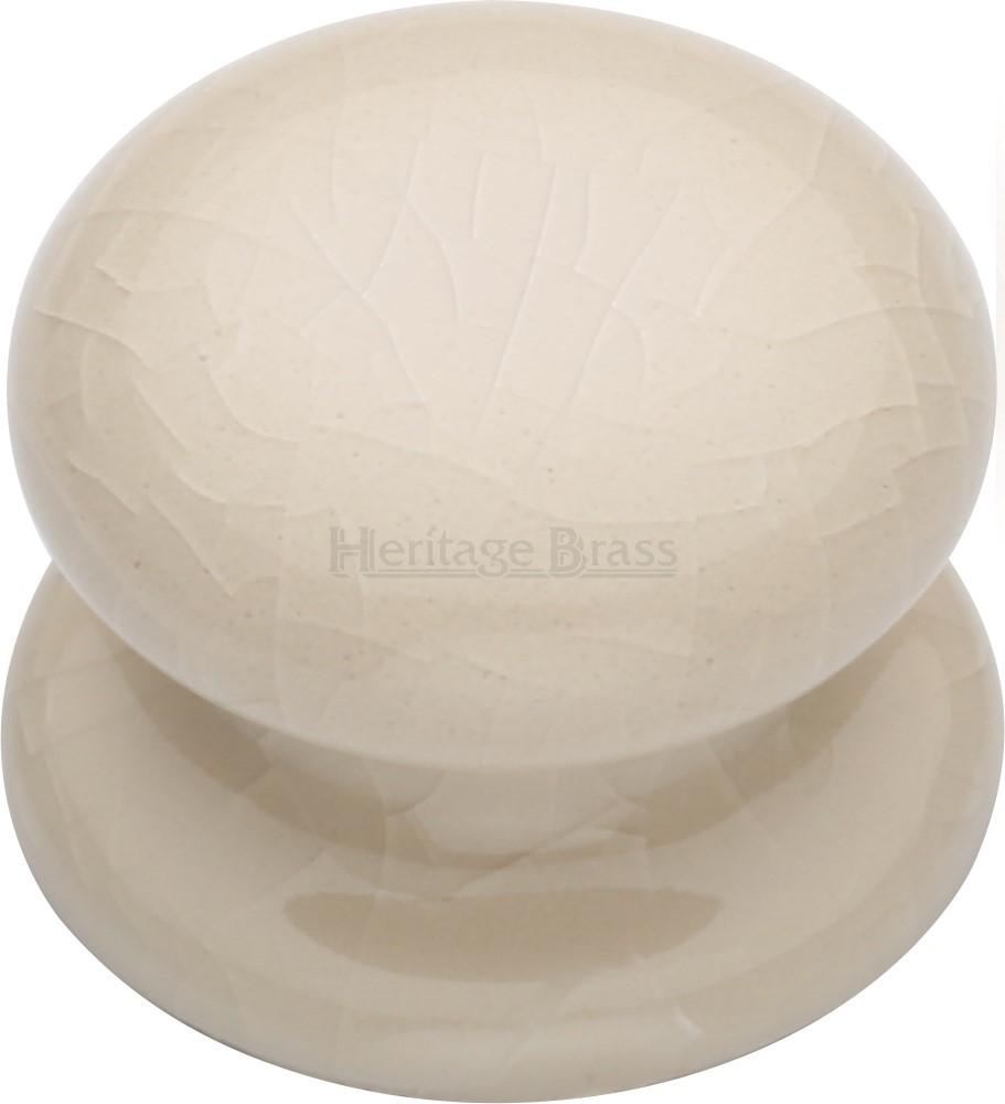 Cabinet Knob Cream Crackle 32mm with Porcelain base
