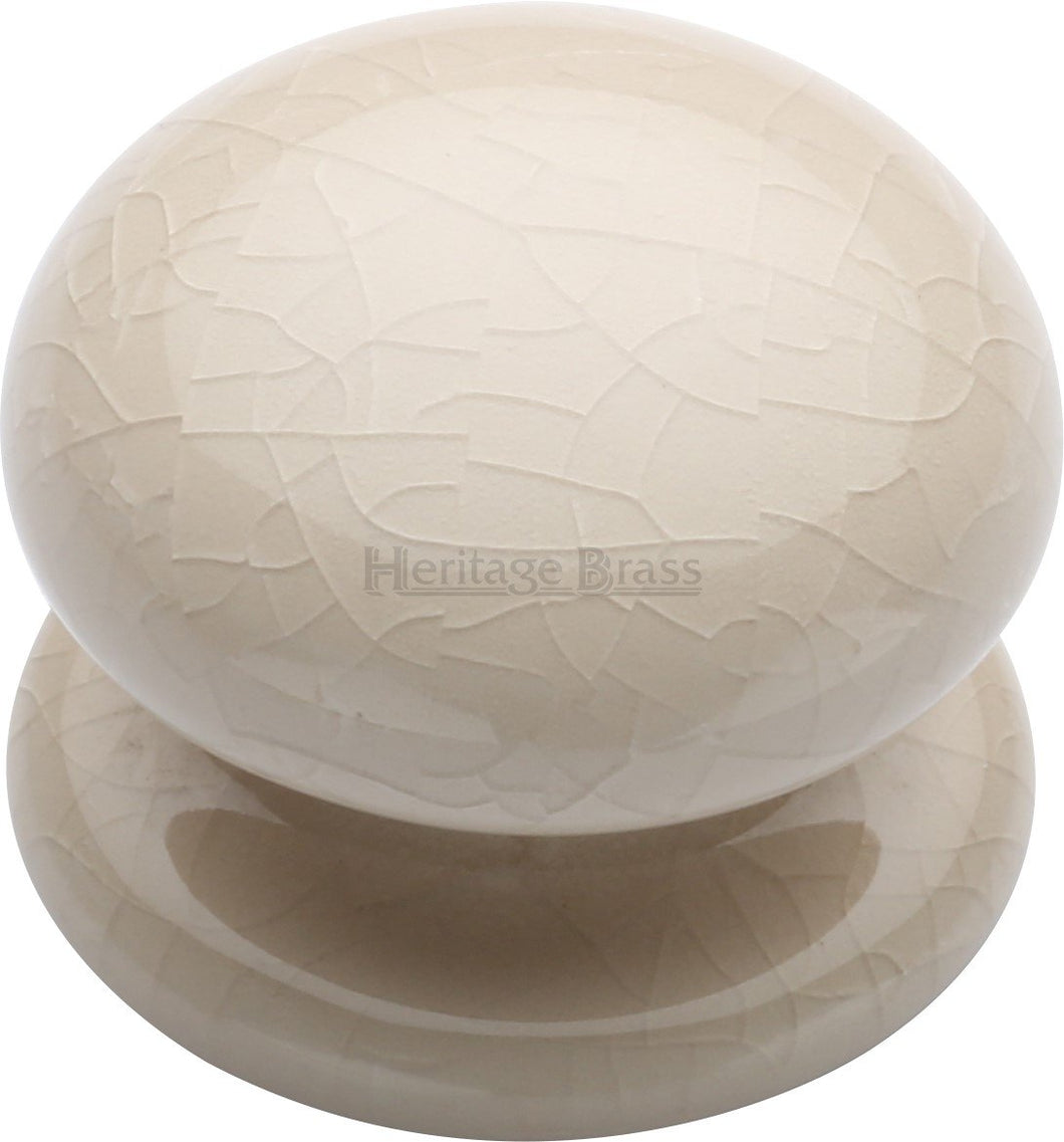 Cabinet Knob Cream Crackle 38mm with Porcelain base