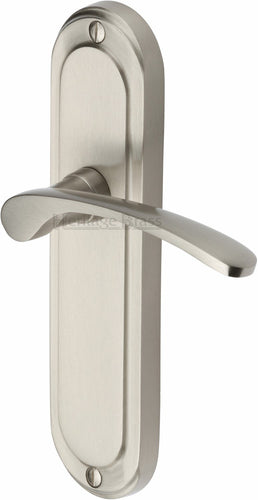 Heritage Brass Door Handle Lever Latch Ambassador Design Satin Nickel finish