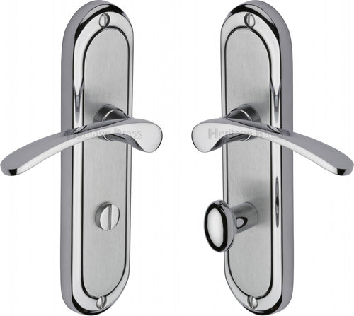 Heritage Brass Door Handle for Bathroom Ambassador Design Apollo finish