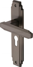 Load image into Gallery viewer, Heritage Brass Door Handle Euro Profile Astoria Design