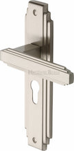 Load image into Gallery viewer, Heritage Brass Door Handle Euro Profile Astoria Design