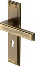Load image into Gallery viewer, Heritage Brass Door Handle Lever Lock Atlantis Design