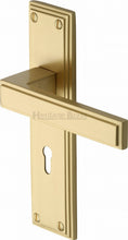 Load image into Gallery viewer, Heritage Brass Door Handle Lever Lock Atlantis Design