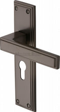 Load image into Gallery viewer, Heritage Brass Door Handle Euro Profile Atlantis Design