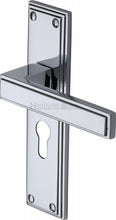 Load image into Gallery viewer, Heritage Brass Door Handle Euro Profile Atlantis Design