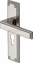 Load image into Gallery viewer, Heritage Brass Door Handle Euro Profile Atlantis Design