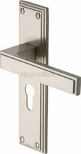 Load image into Gallery viewer, Heritage Brass Door Handle Euro Profile Atlantis Design