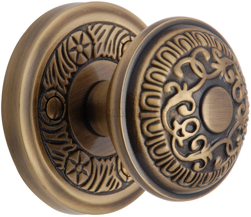Heritage Brass Mortice Knob on Rose Aydon Design