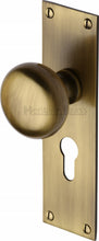 Load image into Gallery viewer, Heritage Brass Mortice Knob on Euro Profile Plate Balmoral Design