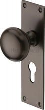 Load image into Gallery viewer, Heritage Brass Mortice Knob on Euro Profile Plate Balmoral Design