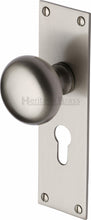 Load image into Gallery viewer, Heritage Brass Mortice Knob on Euro Profile Plate Balmoral Design