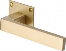 Load image into Gallery viewer, Heritage Brass Door Handle Lever Latch on Square Rose Delta BH Design