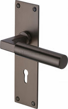 Load image into Gallery viewer, Heritage Brass Door Handle Lever Lock Bauhaus Design