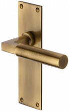 Load image into Gallery viewer, Heritage Brass Door Handle Lever Latch Bauhaus Design