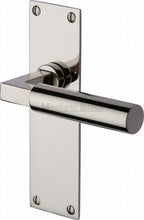 Load image into Gallery viewer, Heritage Brass Door Handle Lever Latch Bauhaus Design